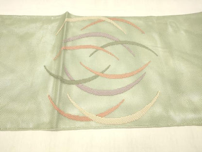 平和屋着物＊夏物 太鼓柄 本袋帯 露芝文 銀糸 正絹 逸品 DABB3266cm