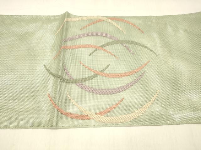 平和屋着物＊夏物 太鼓柄 本袋帯 露芝文 銀糸 正絹 逸品 DABB3266cm