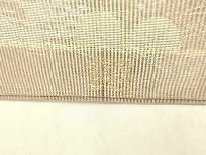 平和屋着物＊夏物 織物一筋名門 織悦 全通柄 本袋帯 草葉文 金銀糸 証紙付き 正絹 逸品 DABB3268cm