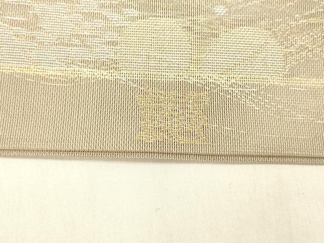平和屋着物＊夏物 織物一筋名門 織悦 全通柄 本袋帯 草葉文 金銀糸 証紙付き 正絹 逸品 DABB3268cm