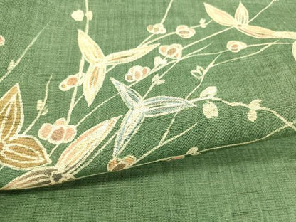 平和屋着物＊夏物 太鼓柄袋帯 ろうけつ染め 作家物 枝花文 麻 逸品 DABB3269cm