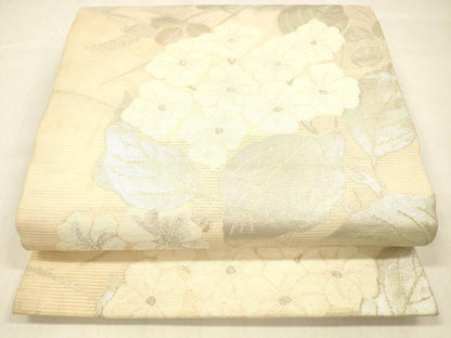 平和屋着物＊夏物 九寸開き名古屋帯 紫陽花 銀糸 正絹 逸品 DABB3270cm