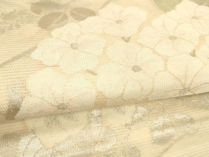 平和屋着物＊夏物 九寸開き名古屋帯 紫陽花 銀糸 正絹 逸品 DABB3270cm
