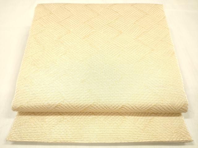 平和屋着物＊夏物 西陣 河合美術織物謹製 六通柄袋帯 立波文 金糸 正絹 逸品 DABB3272cm