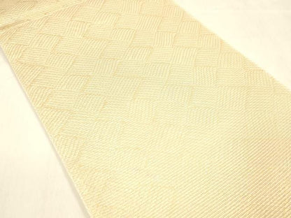 平和屋着物＊夏物 西陣 河合美術織物謹製 六通柄袋帯 立波文 金糸 正絹 逸品 DABB3272cm