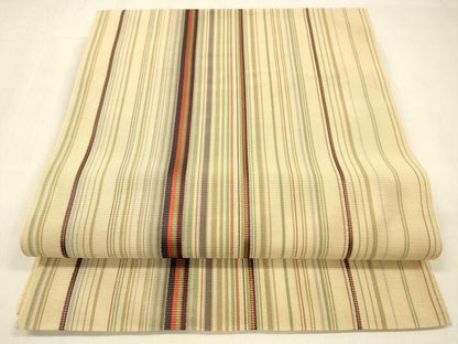 平和屋着物＊夏物 本場筑前博多織 八寸名古屋帯 間道 正絹 逸品 DABB3274cm