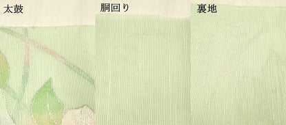 平和屋着物＊夏物 西陣の名門織元 いづくら謹製 八寸名古屋帯 草花文 銀糸 DABB3277cm