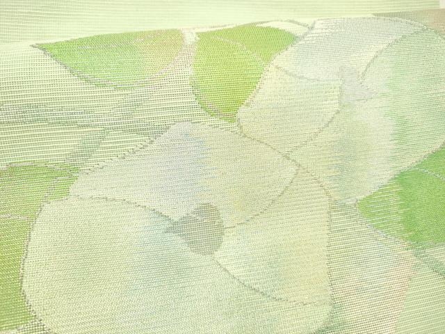 平和屋着物＊夏物 西陣の名門織元 いづくら謹製 八寸名古屋帯 草花文 銀糸 DABB3277cm