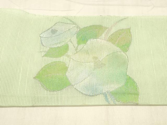 平和屋着物＊夏物 西陣の名門織元 いづくら謹製 八寸名古屋帯 草花文 銀糸 DABB3277cm