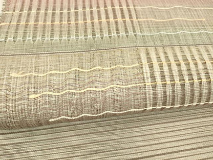 平和屋着物＊夏物　絽綴れ　八寸名古屋帯　横段文　正絹　逸品　DABB3280cm