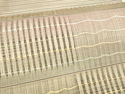 平和屋着物＊夏物　絽綴れ　八寸名古屋帯　横段文　正絹　逸品　DABB3280cm