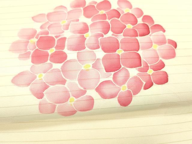 平和屋着物＊夏物 京友禅の第一人者 松井青々 絽塩瀬 六通柄袋帯 手描き 紫陽花 正絹 逸品 DABB3281cm