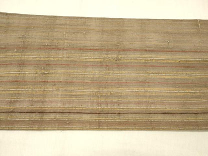 平和屋着物＊夏物 九寸名古屋帯 生紬 作家物 間道 正絹 逸品 DABB3286cm