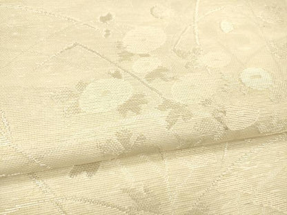 平和屋着物＊夏物 全通柄 本袋帯 草花文 銀糸 正絹 逸品 DABB3287cm