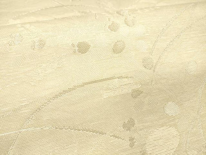 平和屋着物＊夏物 全通柄 本袋帯 草花文 銀糸 正絹 逸品 DABB3287cm