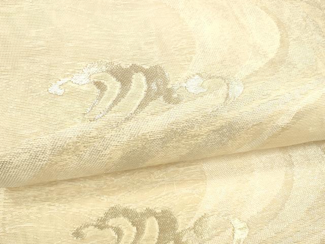 平和屋着物＊夏物 六通柄袋帯 流水文 銀糸 正絹 逸品 DABB3289cm
