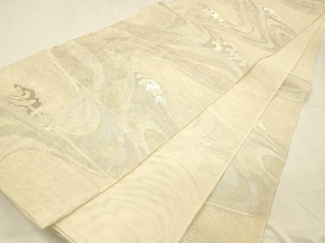 平和屋着物＊夏物 六通柄袋帯 流水文 銀糸 正絹 逸品 DABB3289cm