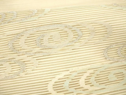 平和屋着物＊夏物 絽綴れ 太鼓柄袋帯 流水文 銀糸 正絹 逸品 DABB3290cm