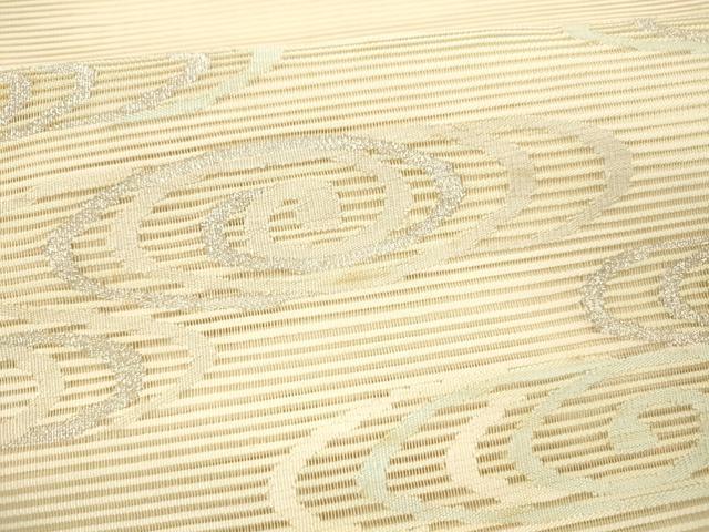 平和屋着物＊夏物 絽綴れ 太鼓柄袋帯 流水文 銀糸 正絹 逸品 DABB3290cm