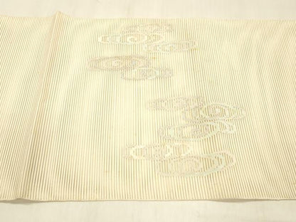 平和屋着物＊夏物 絽綴れ 太鼓柄袋帯 流水文 銀糸 正絹 逸品 DABB3290cm