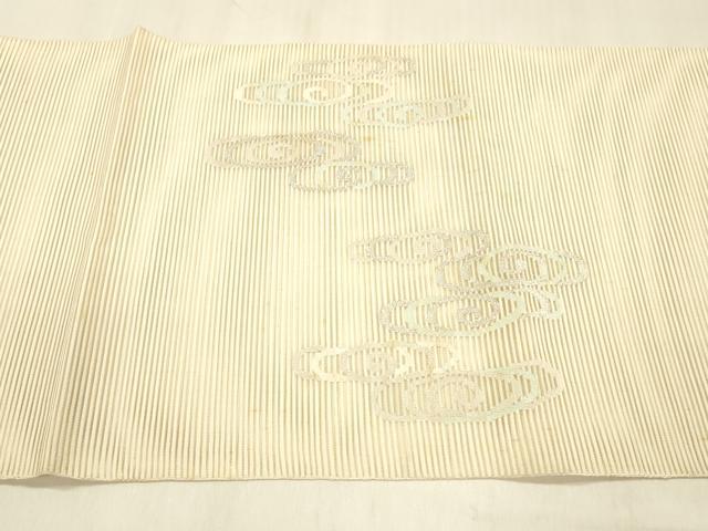 平和屋着物＊夏物 絽綴れ 太鼓柄袋帯 流水文 銀糸 正絹 逸品 DABB3290cm