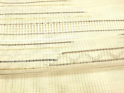 平和屋着物＊夏物 八寸名古屋帯 横段文 金銀糸 正絹 逸品 DABB3292cm