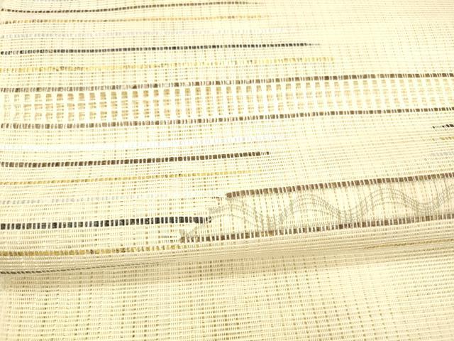 平和屋着物＊夏物 八寸名古屋帯 横段文 金銀糸 正絹 逸品 DABB3292cm