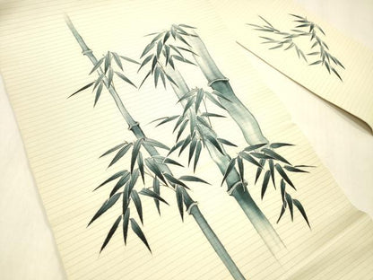 平和屋着物＊夏物 絽塩瀬 九寸名古屋帯 手描き 笹竹文 正絹 逸品 DABB3294cm