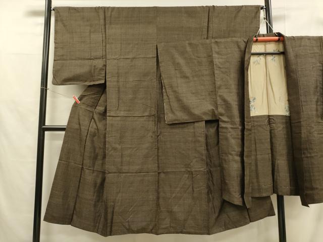 平和屋着物■男性　本場大島紬　アンサンブル　亀甲柄　総詰め　正絹　逸品　DABB3312cm