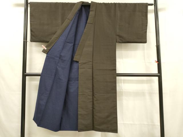 平和屋着物■男性 紬 間道 正絹 逸品 DABB3355cm