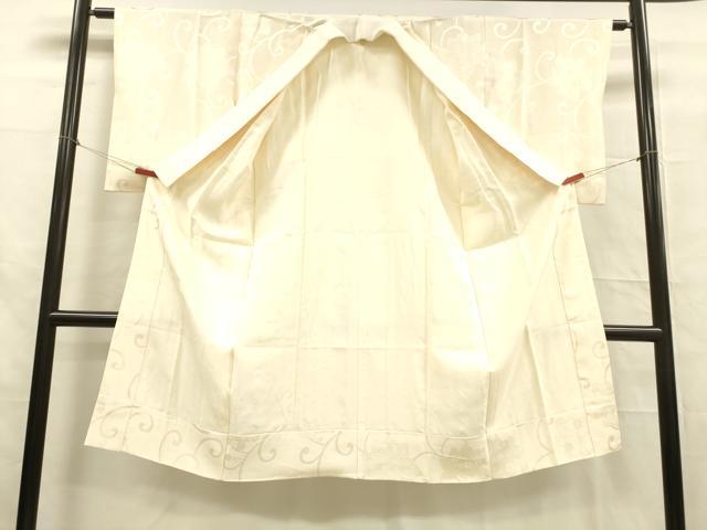 平和屋着物■長襦袢　袷　花唐草地紋　鳥の子色　正絹　逸品　DABB3389cm