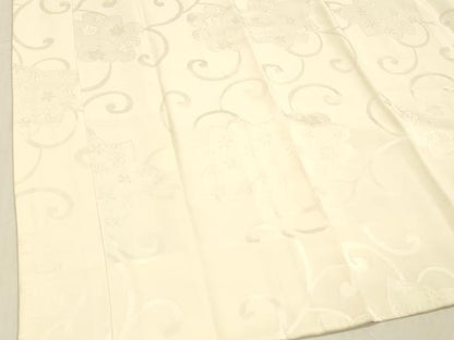 平和屋着物■長襦袢　袷　花唐草地紋　鳥の子色　正絹　逸品　DABB3389cm
