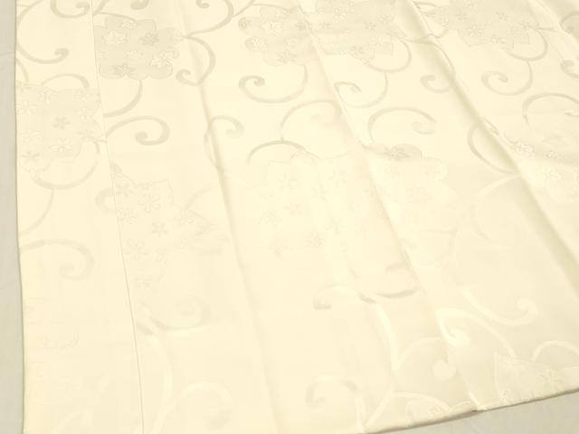 平和屋着物■長襦袢　袷　花唐草地紋　鳥の子色　正絹　逸品　DABB3389cm