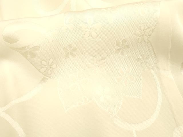 平和屋着物■長襦袢　袷　花唐草地紋　鳥の子色　正絹　逸品　DABB3389cm