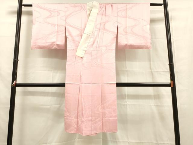 平和屋着物■長襦袢　無双仕立て　流水地紋　紅梅色　正絹　逸品　DABB3393cm