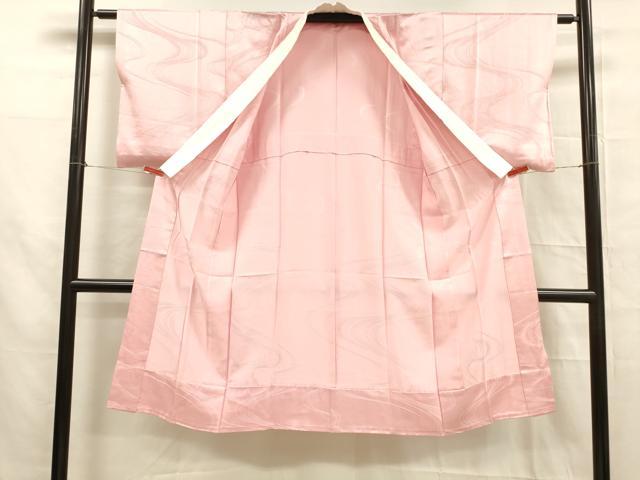 平和屋着物■長襦袢　無双仕立て　流水地紋　紅梅色　正絹　逸品　DABB3393cm