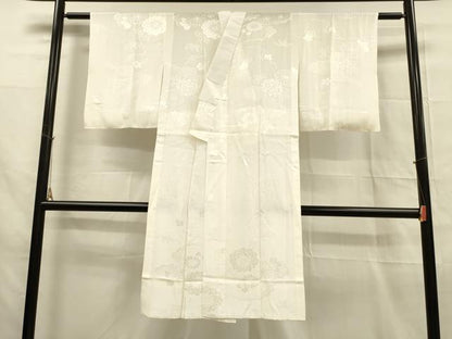 平和屋着物■長襦袢　無双仕立て　舞花地紋　正絹　逸品　DABB3410cm