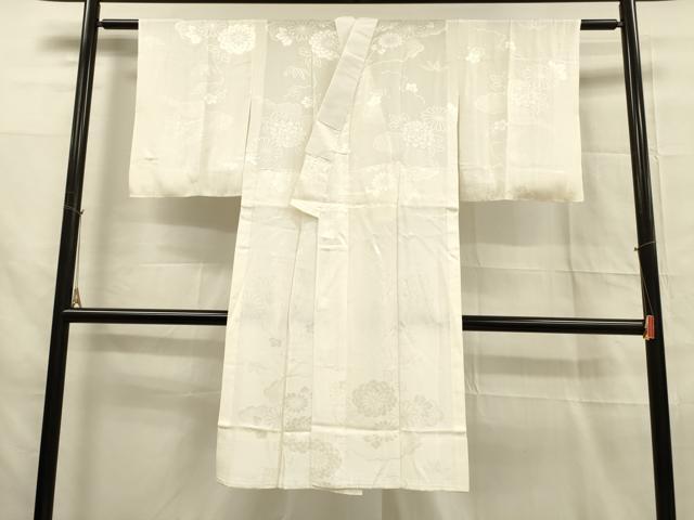 平和屋着物■長襦袢　無双仕立て　舞花地紋　正絹　逸品　DABB3410cm