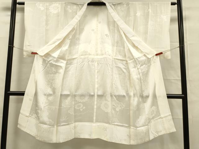 平和屋着物■長襦袢　無双仕立て　舞花地紋　正絹　逸品　DABB3410cm
