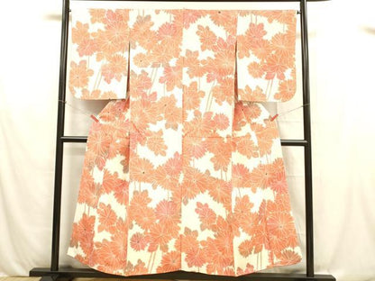 平和屋着物■上質な小紋　枝花文　暈し染め　正絹　逸品　DABB3416cm