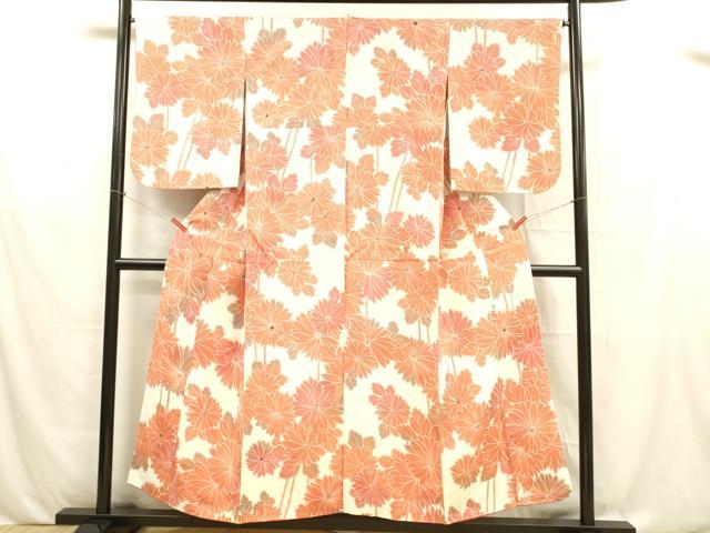 平和屋着物■上質な小紋　枝花文　暈し染め　正絹　逸品　DABB3416cm