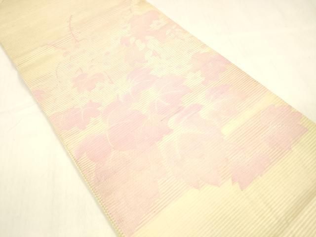 平和屋着物＊夏物 アンティーク 大正ロマン 丸帯 引き抜き帯 草花文 正絹 逸品 DABB3432cm