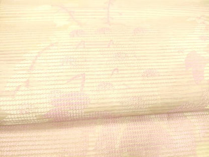 平和屋着物＊夏物 アンティーク 大正ロマン 丸帯 引き抜き帯 草花文 正絹 逸品 DABB3432cm