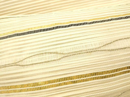 平和屋着物＊夏物 絽綴れ 八寸名古屋帯 横段文 金糸 正絹 逸品 DABB3439cm