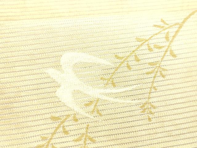 平和屋着物＊夏物 絽綴れ 八寸名古屋帯 飛鳥枝葉文 金糸 正絹 逸品 DABB3441cm