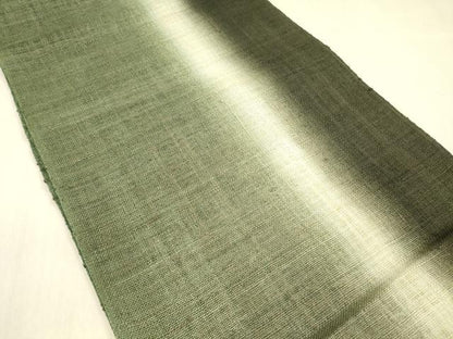 平和屋着物＊夏物　八寸名古屋帯　間道　証紙付き　麻　逸品　DABB3443cm