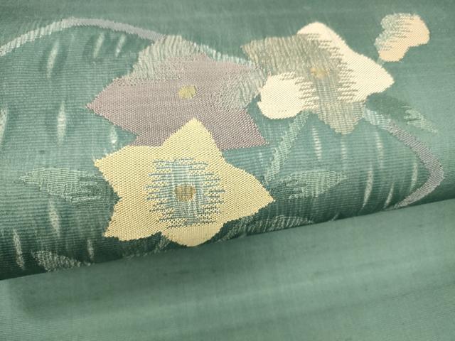 平和屋着物＊夏物 九寸名古屋帯 作家物 草花文 正絹 逸品 DABB3448cm