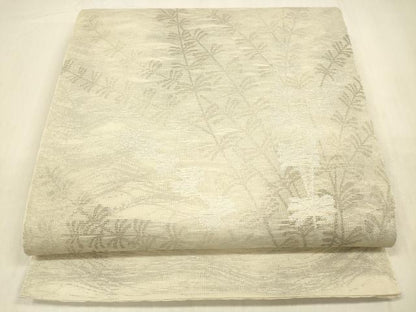 平和屋着物＊夏物 太鼓柄 本袋帯 草葉文 銀糸 正絹 逸品 DABB3451cm