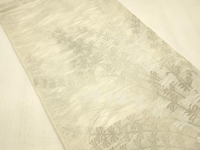 平和屋着物＊夏物 太鼓柄 本袋帯 草葉文 銀糸 正絹 逸品 DABB3451cm