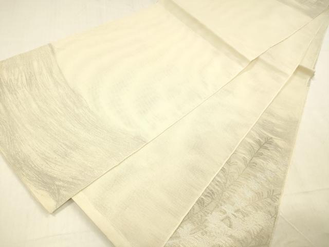 平和屋着物＊夏物 太鼓柄 本袋帯 草葉文 銀糸 正絹 逸品 DABB3451cm